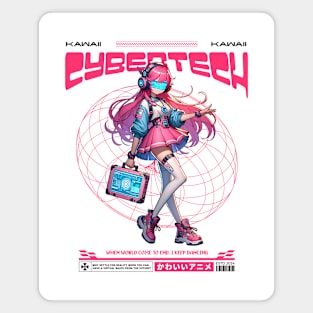 kawaii princess cyber tech anime girls Magnet